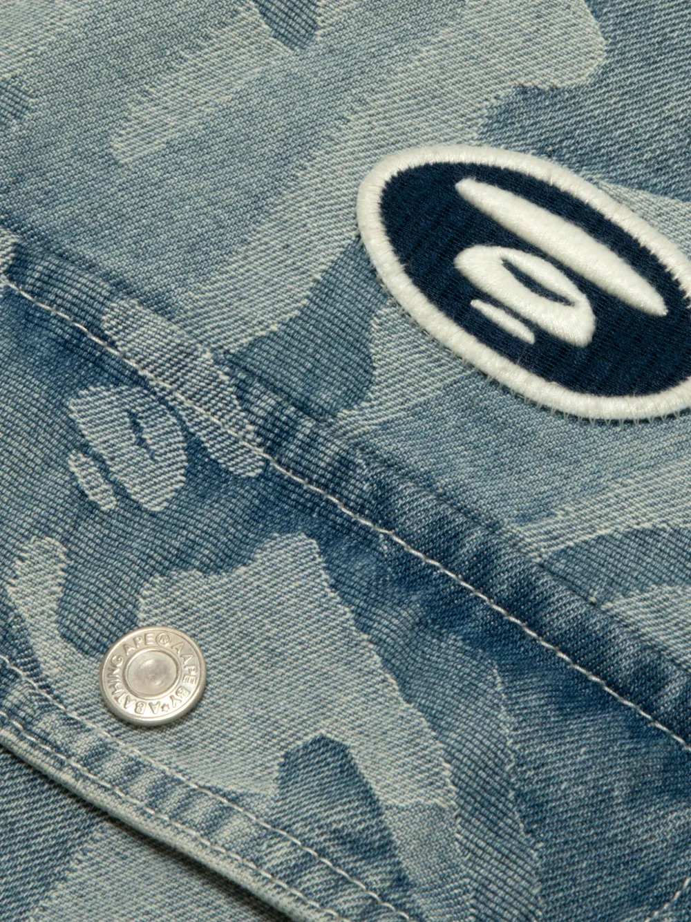Aape By A Bathing Ape Moonface Camouflage Patch Shirt In Blue