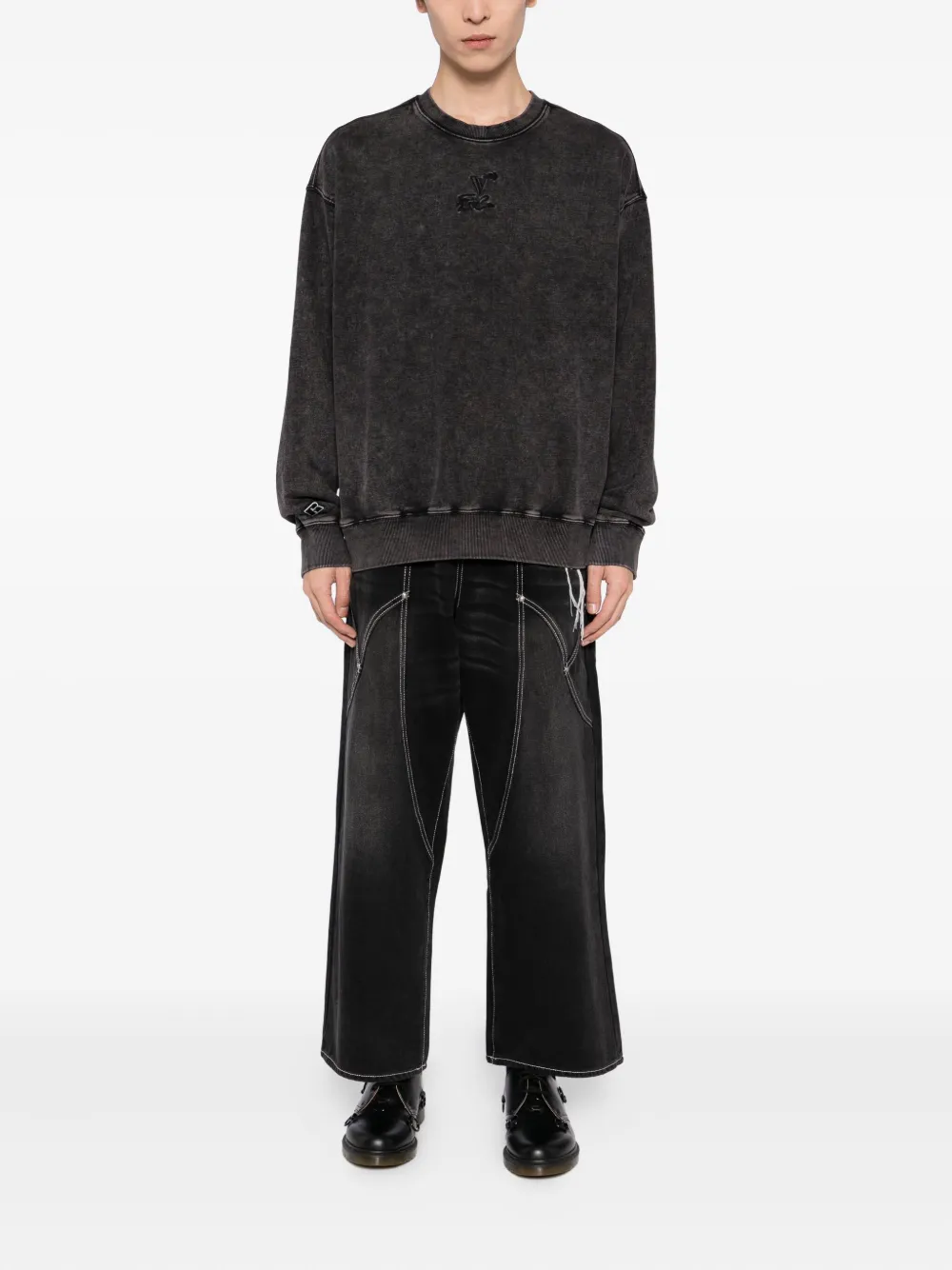 FIVE CM Gerafelde jeans - Zwart