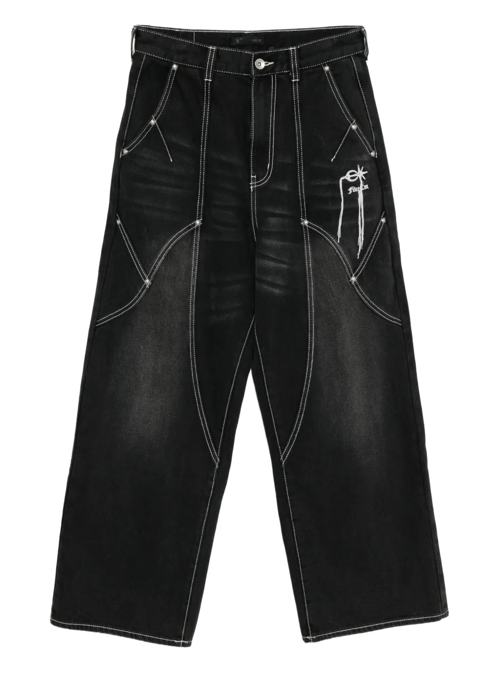 FIVE CM Jeans con effetto vissuto - Nero
