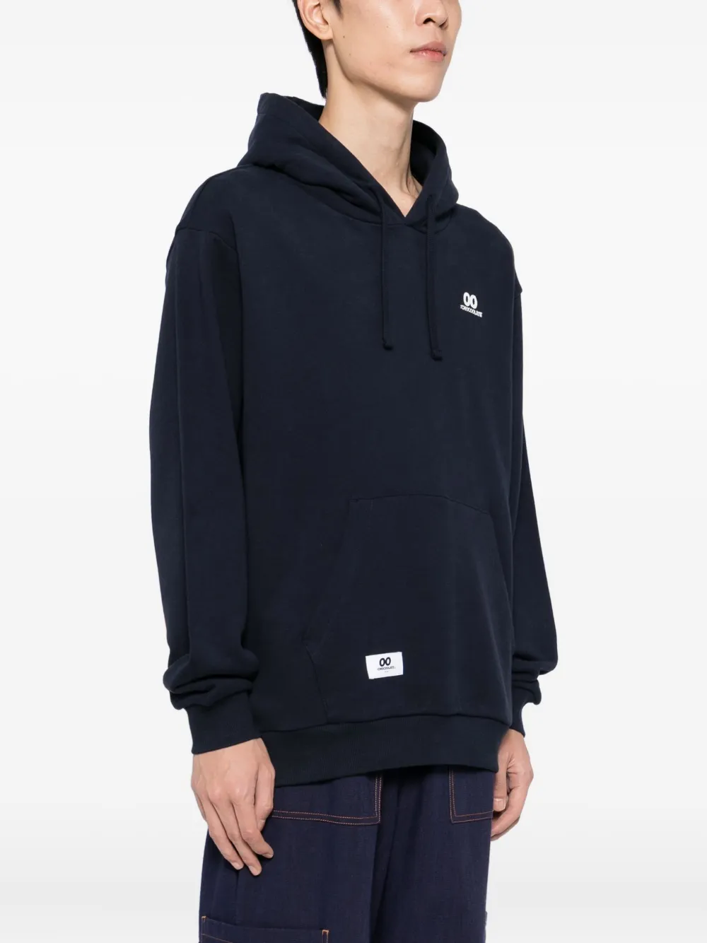 CHOCOOLATE Hoodie met geborduurd logo Blauw