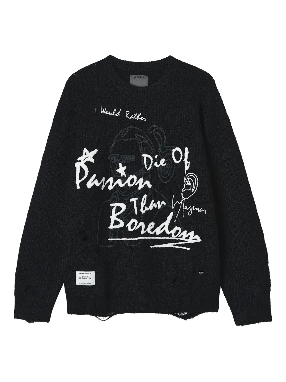 Musium Div. distressed graphic sweater | Black | Image 1
