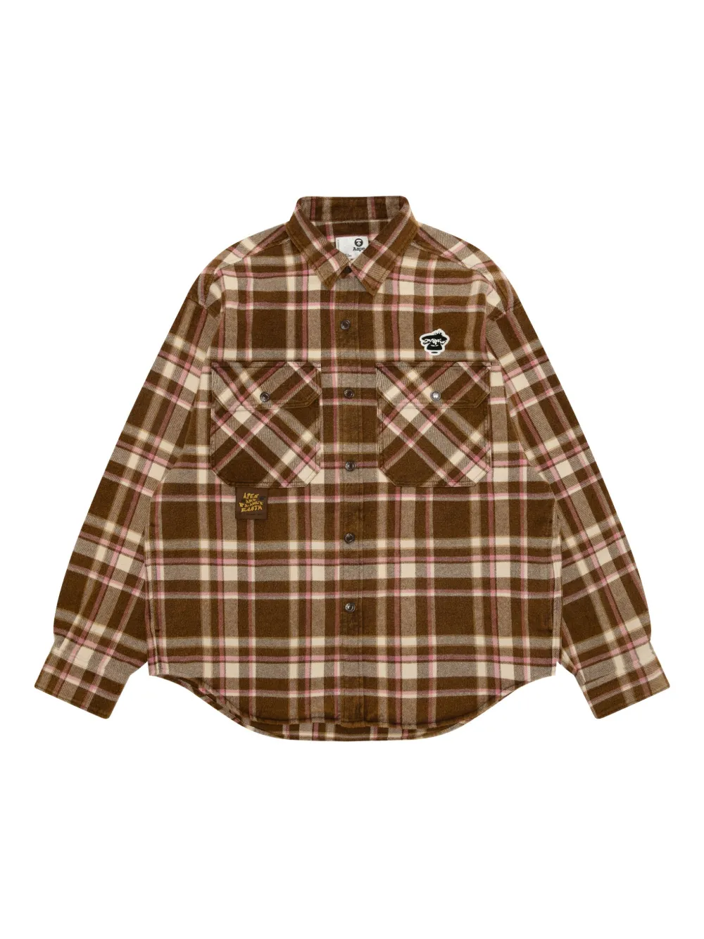 AAPE BY *A BATHING APE® camisa a cuadros | marrón | Image 1
