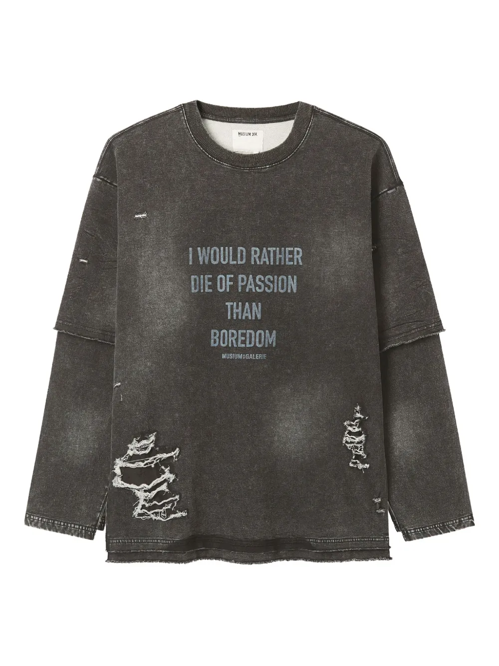 Musium Div. distressed layered sweatshirt | Black | Image 1
