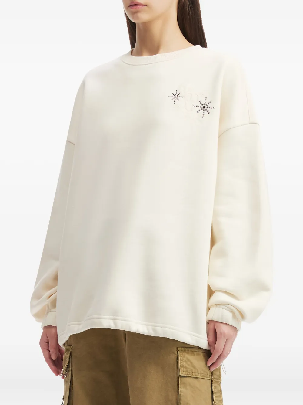 Musium Div. Embellished Long-sleeve Top In White
