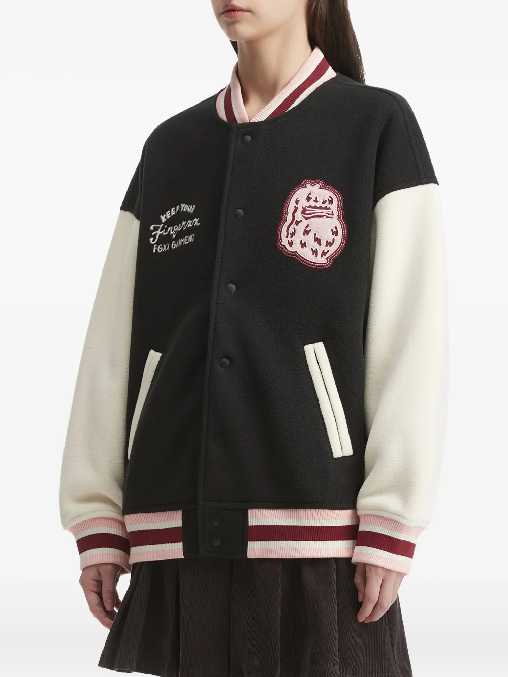 Fingercroxx Appliquéd Panelled Jacket In Black