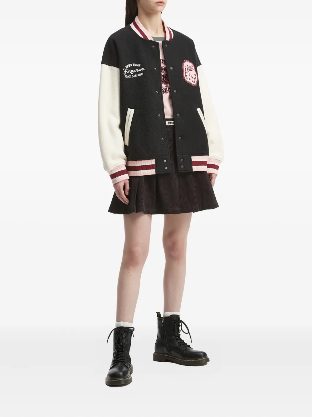 Fingercroxx Appliquéd Panelled Jacket In Black