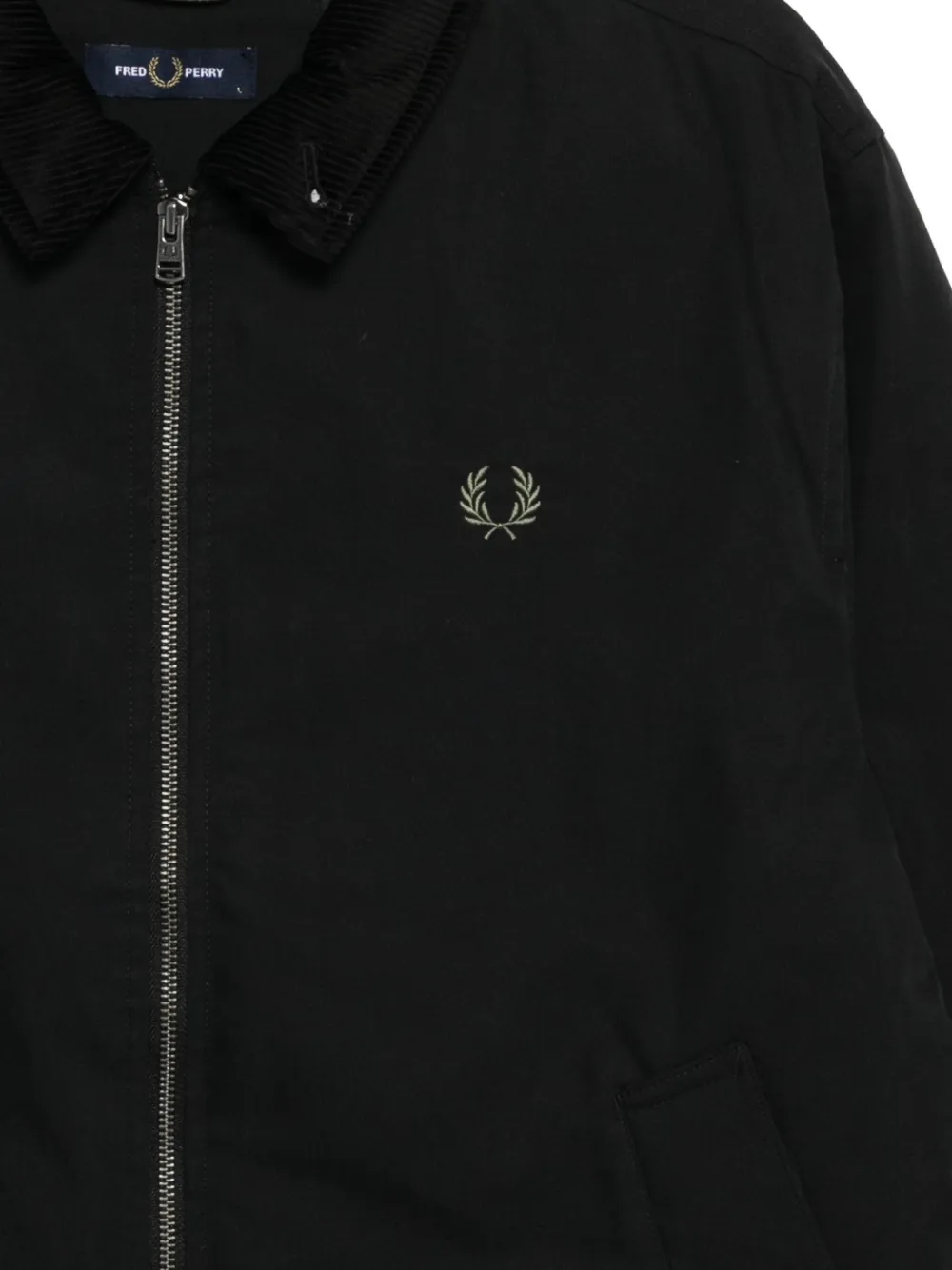 Fred Perry Jack met ribfluwelen kraag Zwart