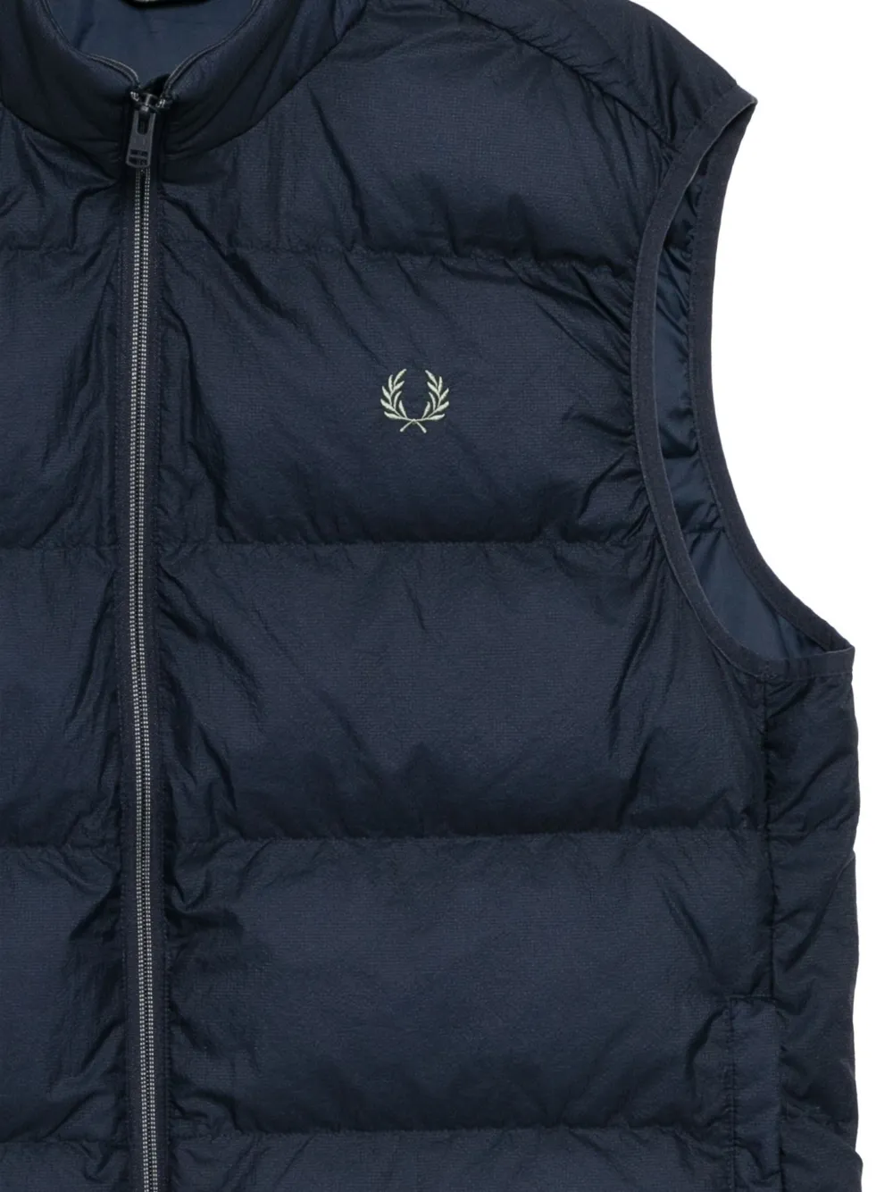Fred Perry Logo Padded Gilet In Blue