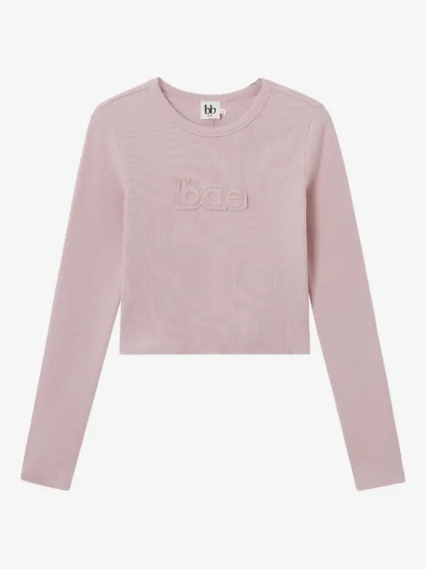 b+ab top manga larga con logo en relieve