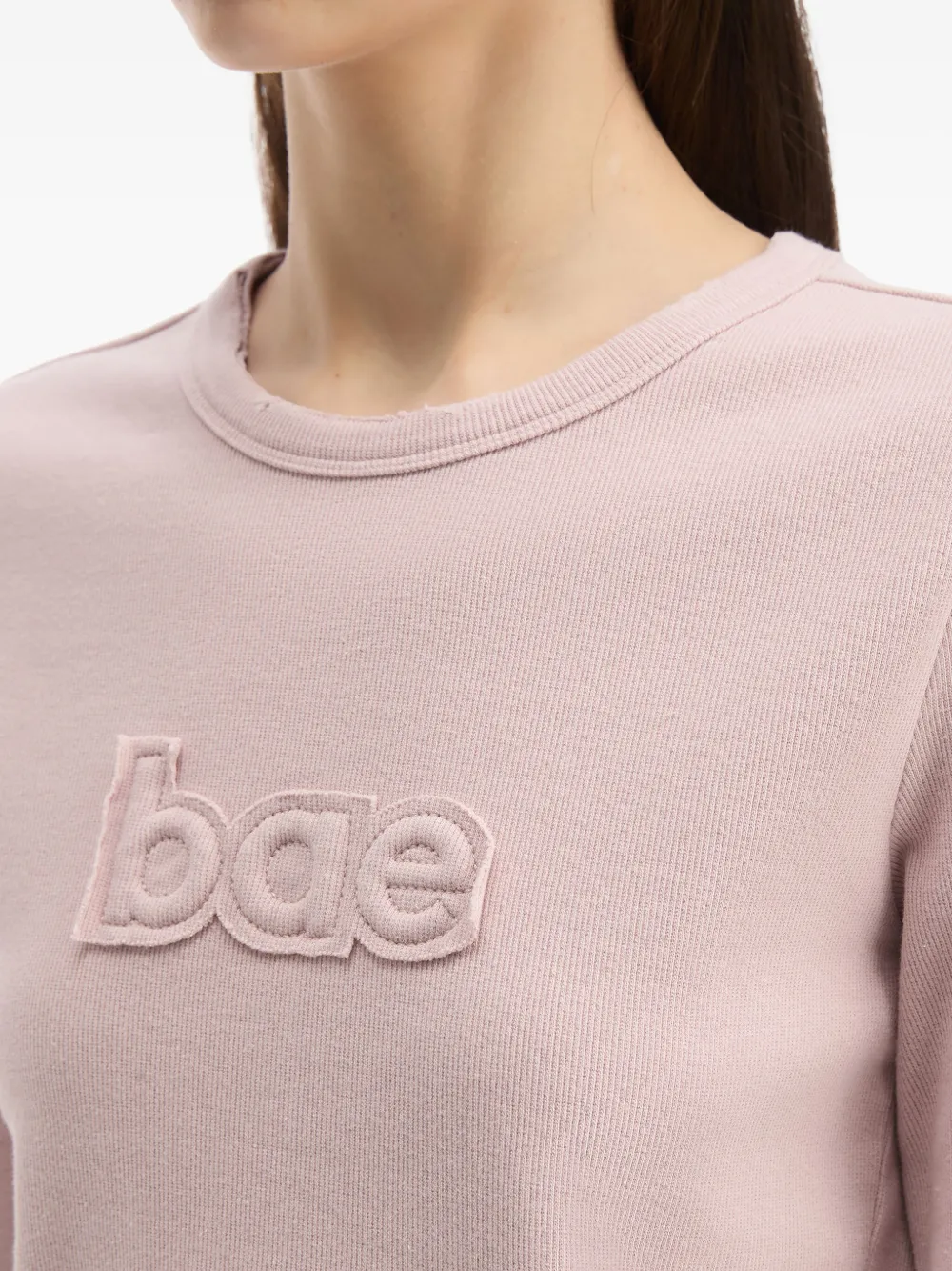 B+ab Embossed Long-sleeve Top In Pink