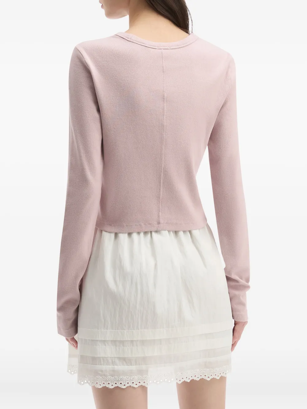B+ab Embossed Long-sleeve Top In Pink