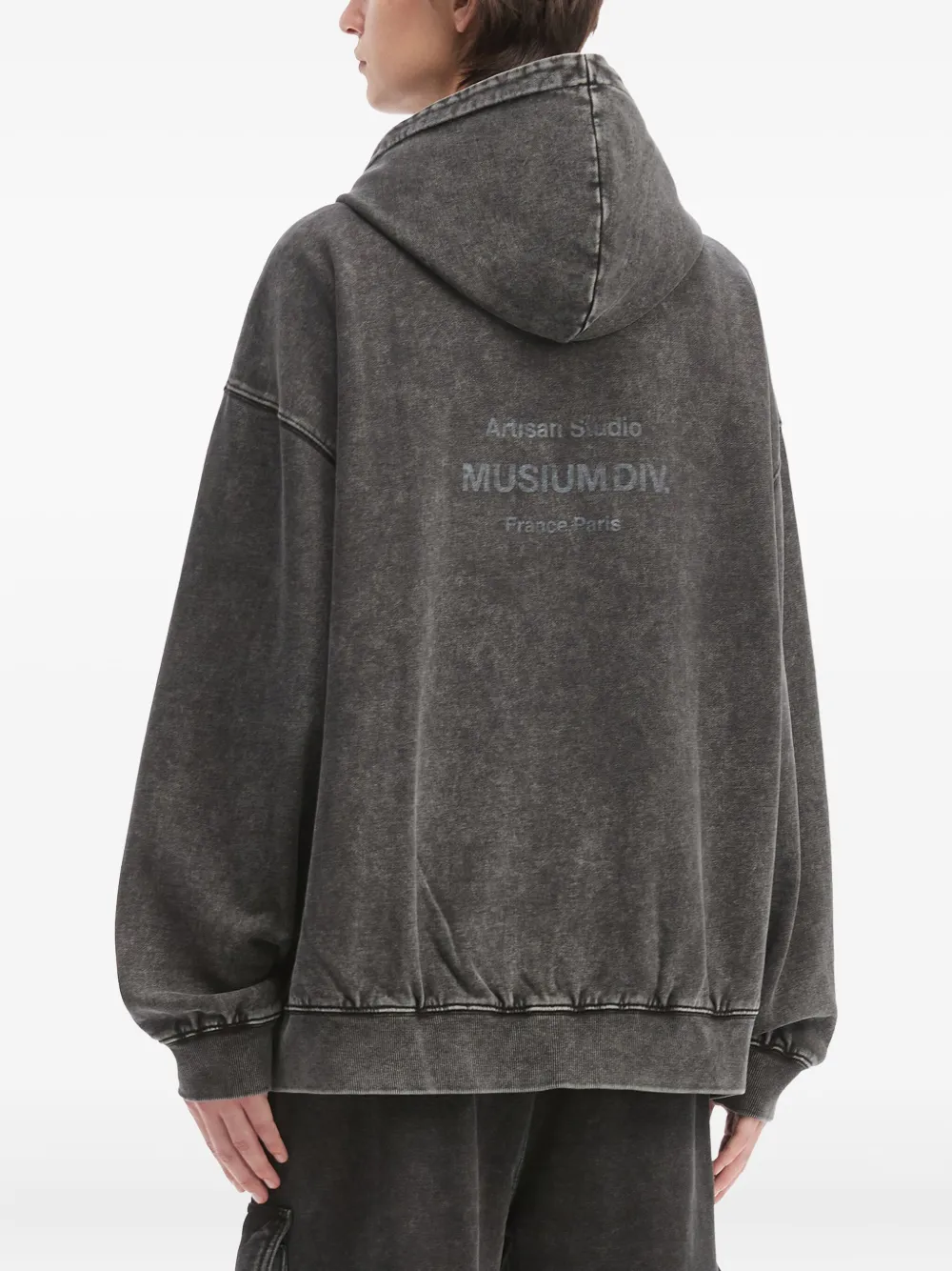 Musium Div. Trui met capuchon en rits Zwart