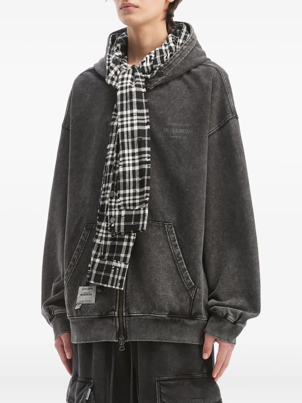 Musium Div. Trui met capuchon en rits Zwart