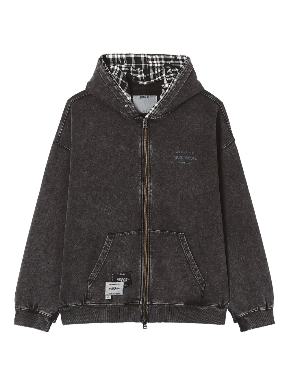 Musium Div. zip hooded knitwear | Black | Image 1
