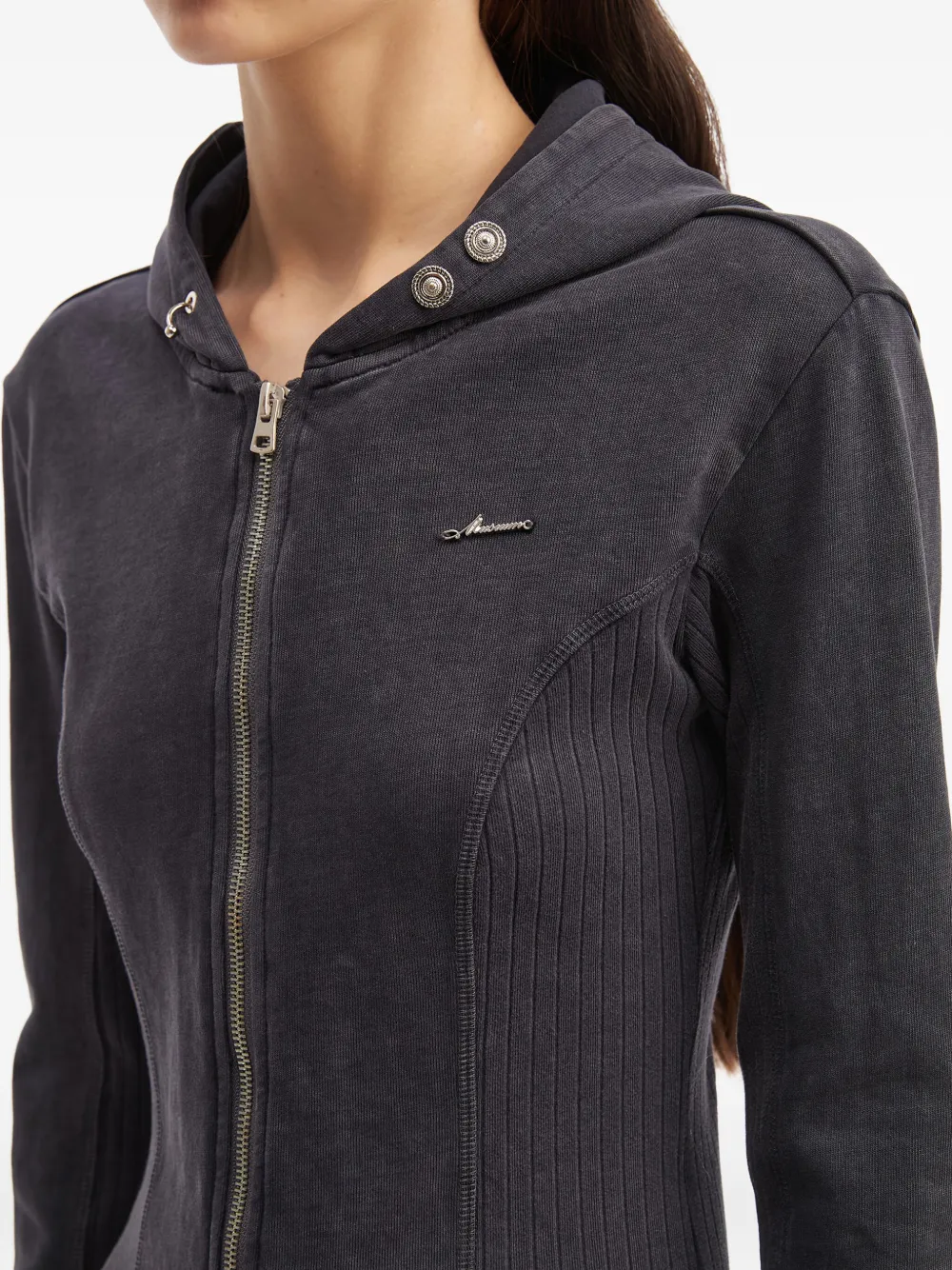 Musium Div. Geribbelde hoodie Grijs