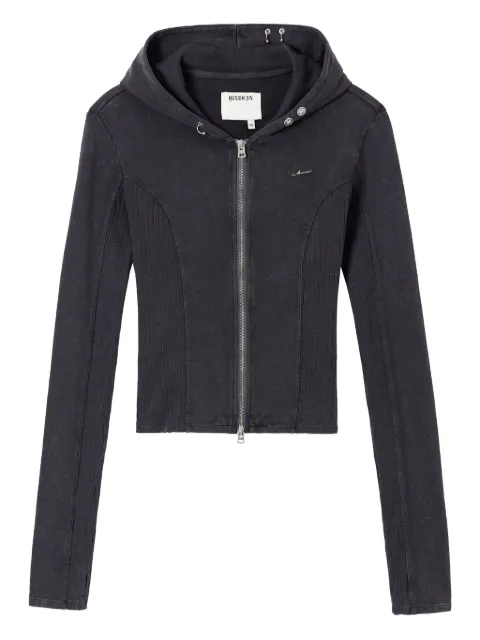 Musium Div. hoodie de canalé con cierre