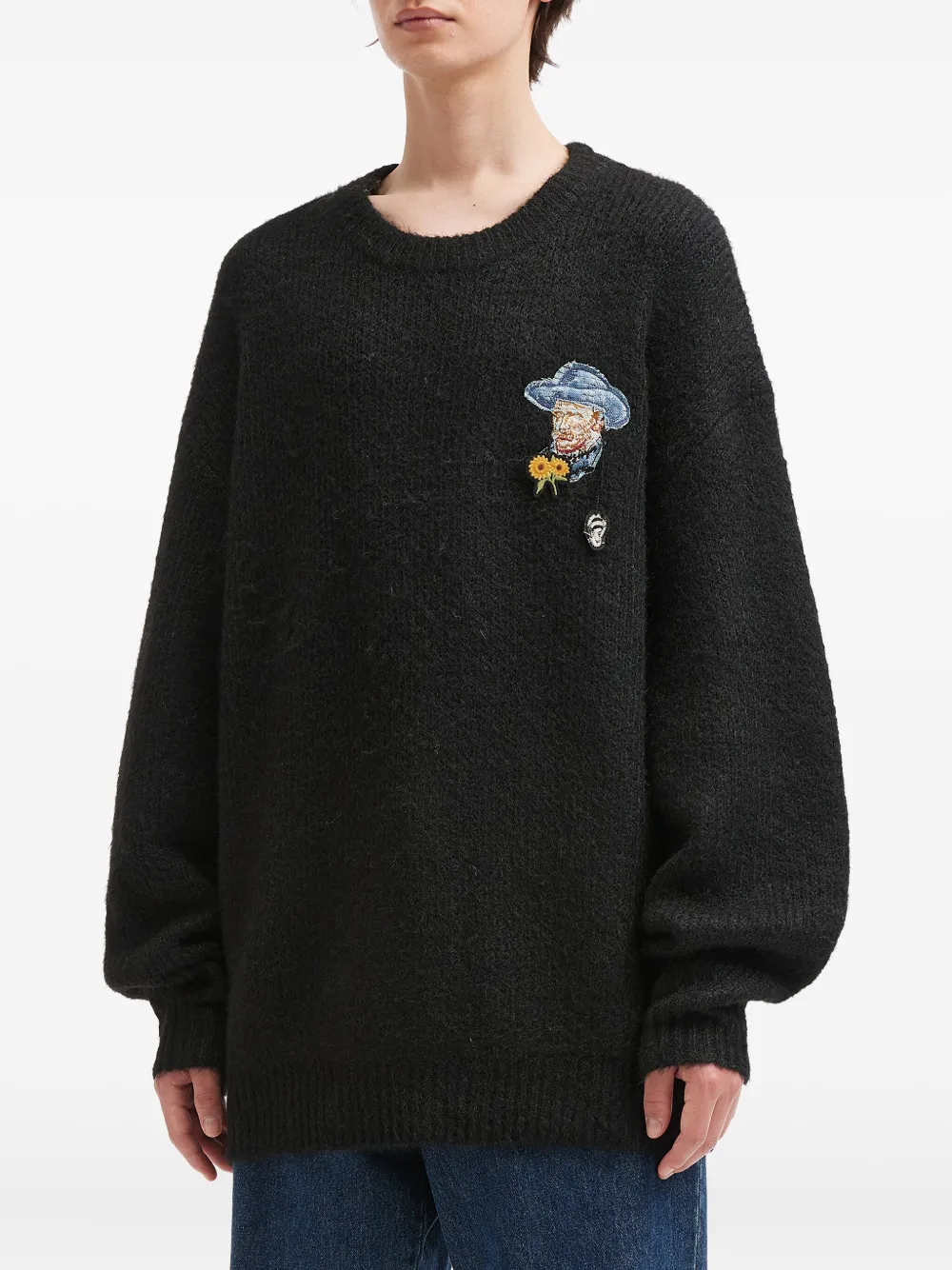 Musium Div. Trui met logopatch Zwart