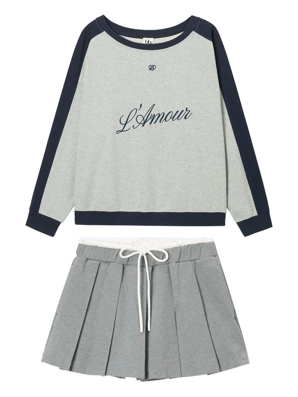 b+ab pleated skirt set | Grey | Image 1