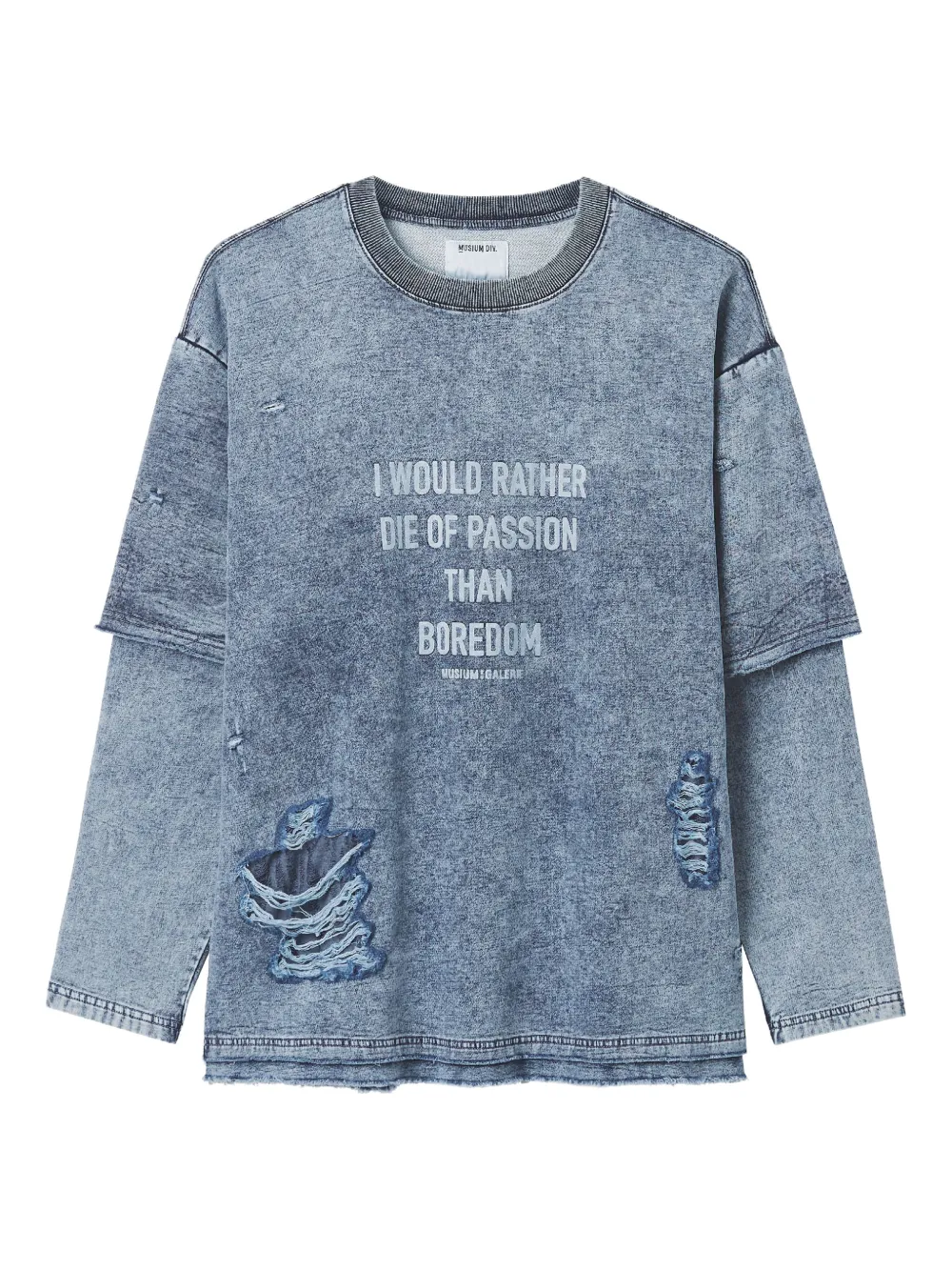 Musium Div. distressed layered sweater | Blue | Image 1