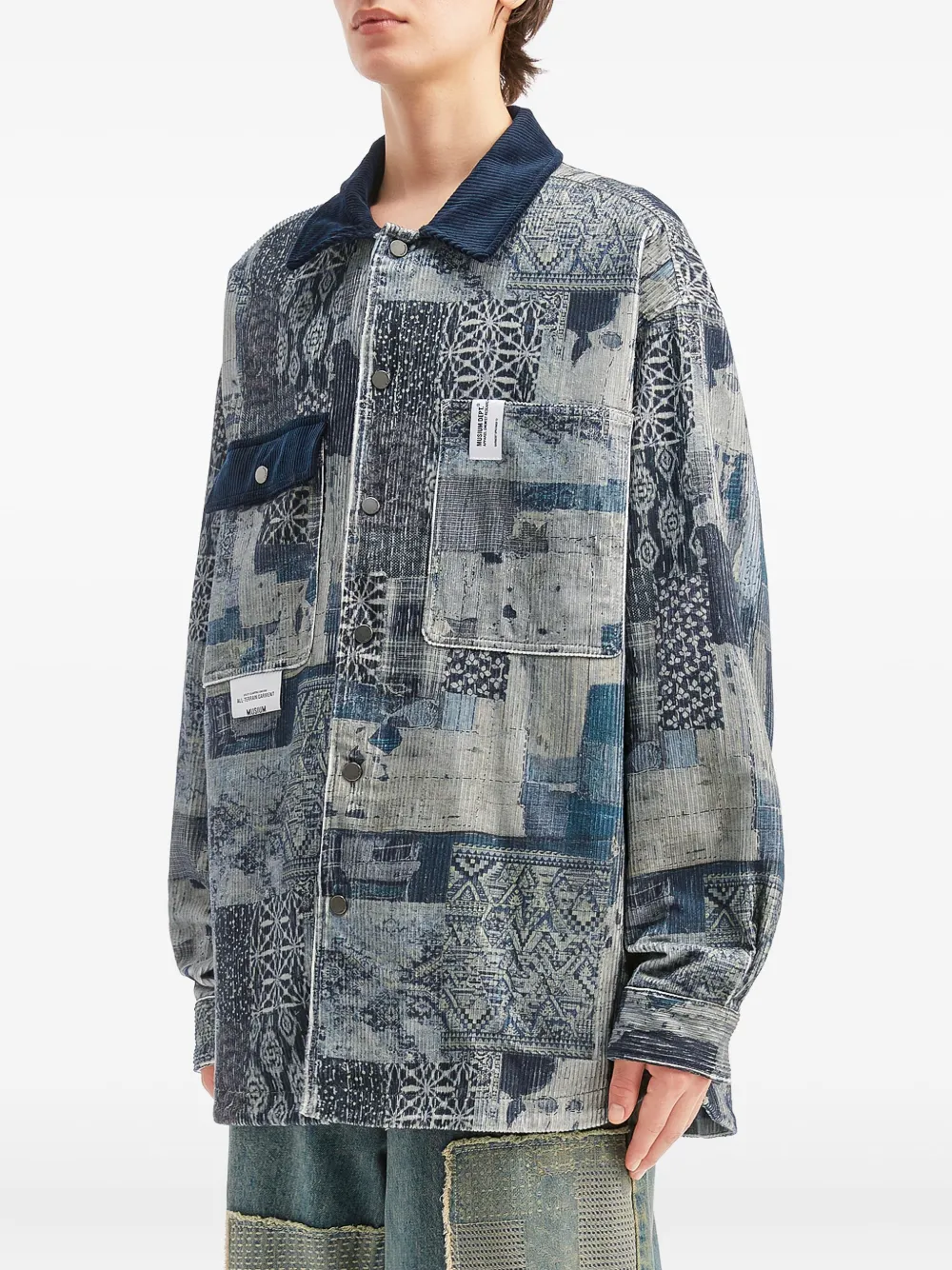 Musium Div. Ribfluwelen shirt Blauw