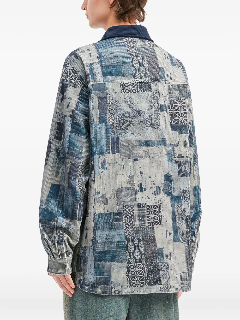 Musium Div. Ribfluwelen shirt Blauw