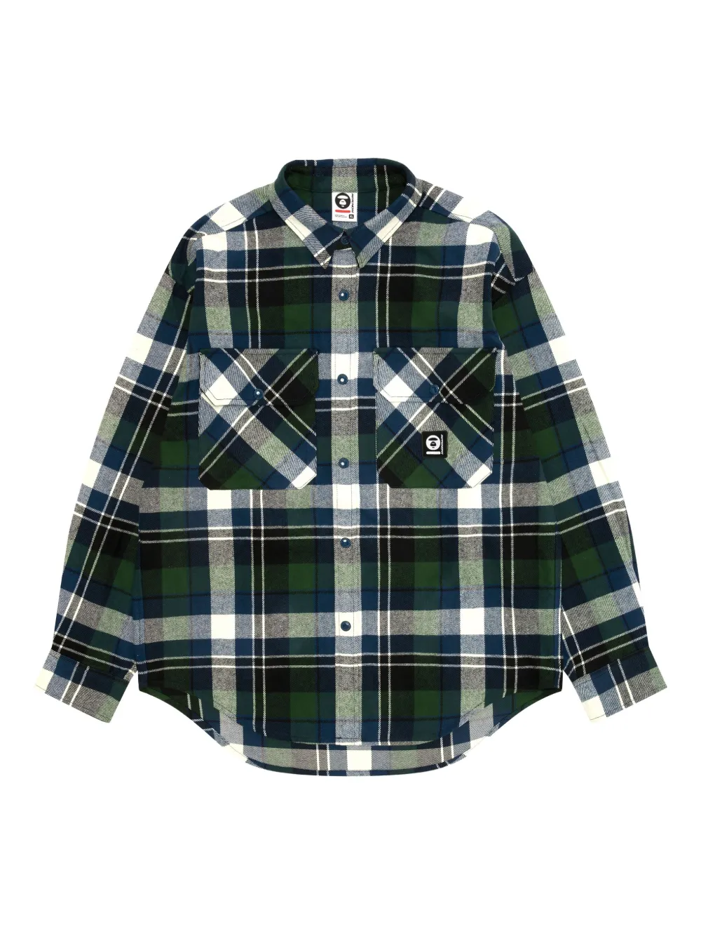 AAPE BY *A BATHING APE® camisa a cuadros con capucha | verde | Image 1
