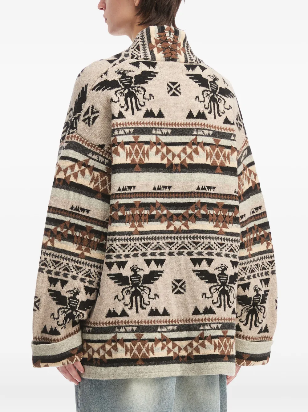 Aftermaths Wool Open Cardigan In Brown