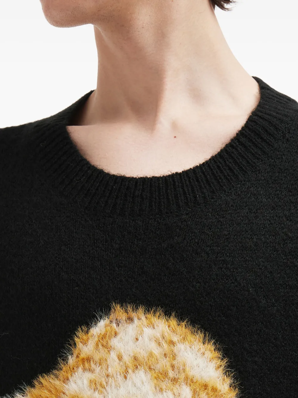 Musium Div. Portrait trui met borduurwerk Zwart