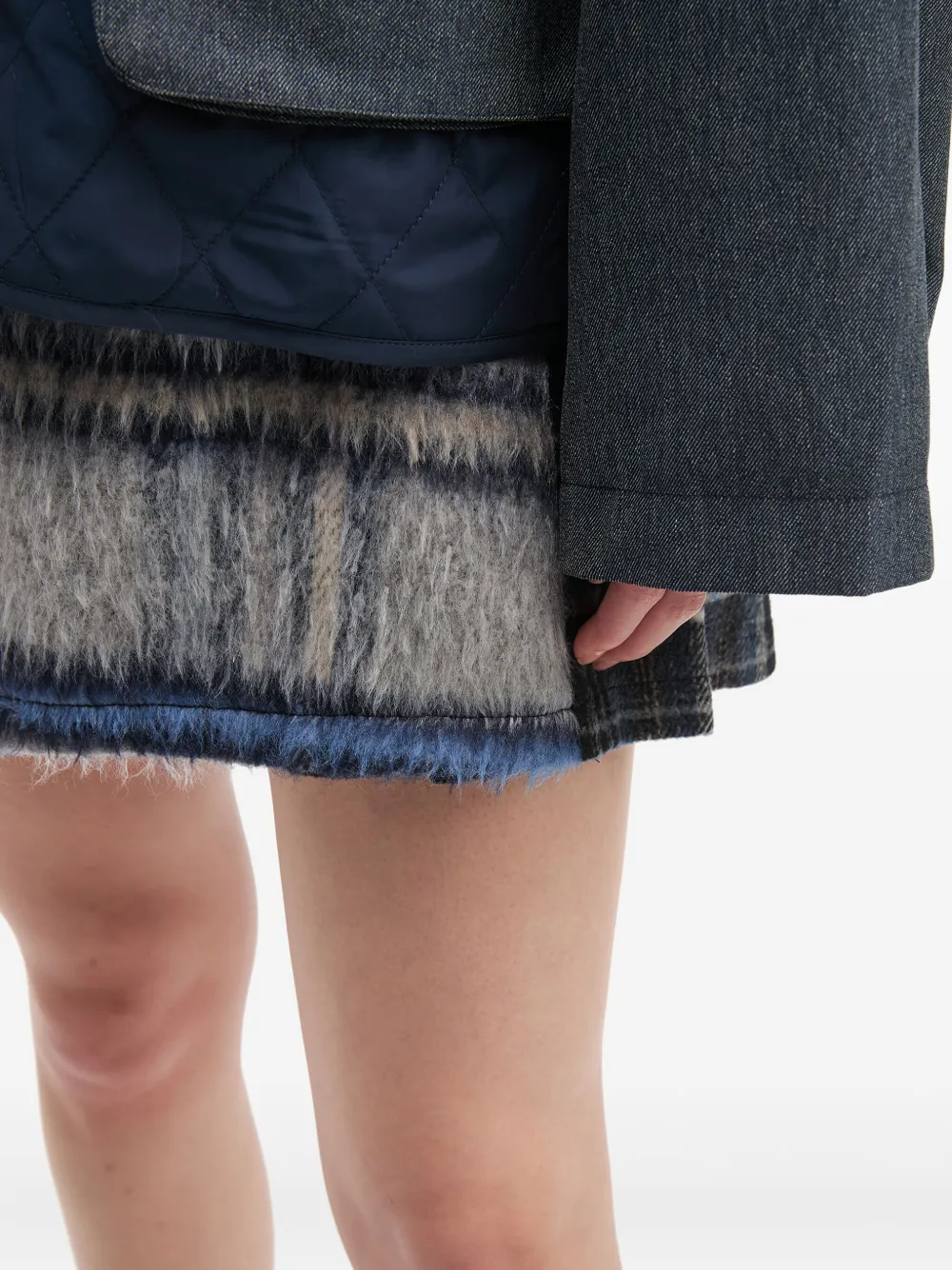 Musium Div. Geruite mini-rok met gesp Blauw