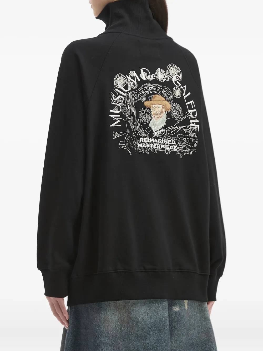 Musium Div. Sweater met hoge hals en rits Zwart