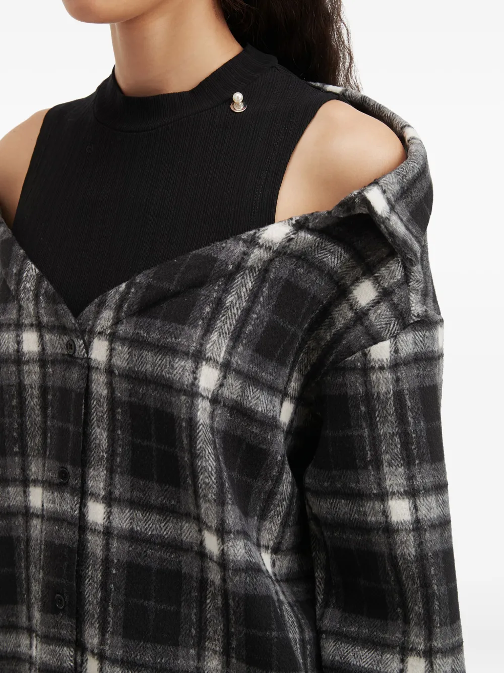Musium Div. Plaid Button Shirt In Black