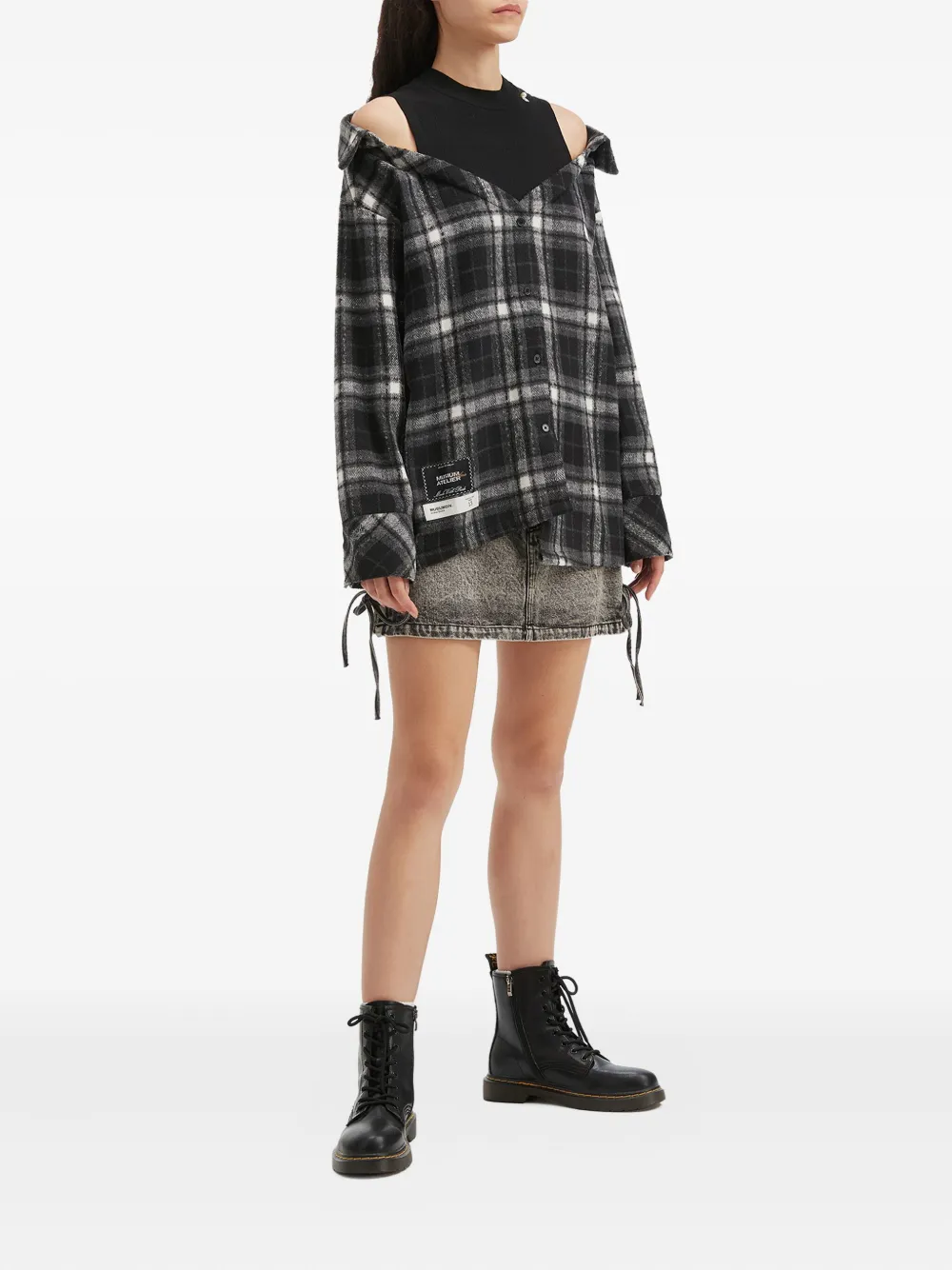 Musium Div. Geruite blouse - Zwart