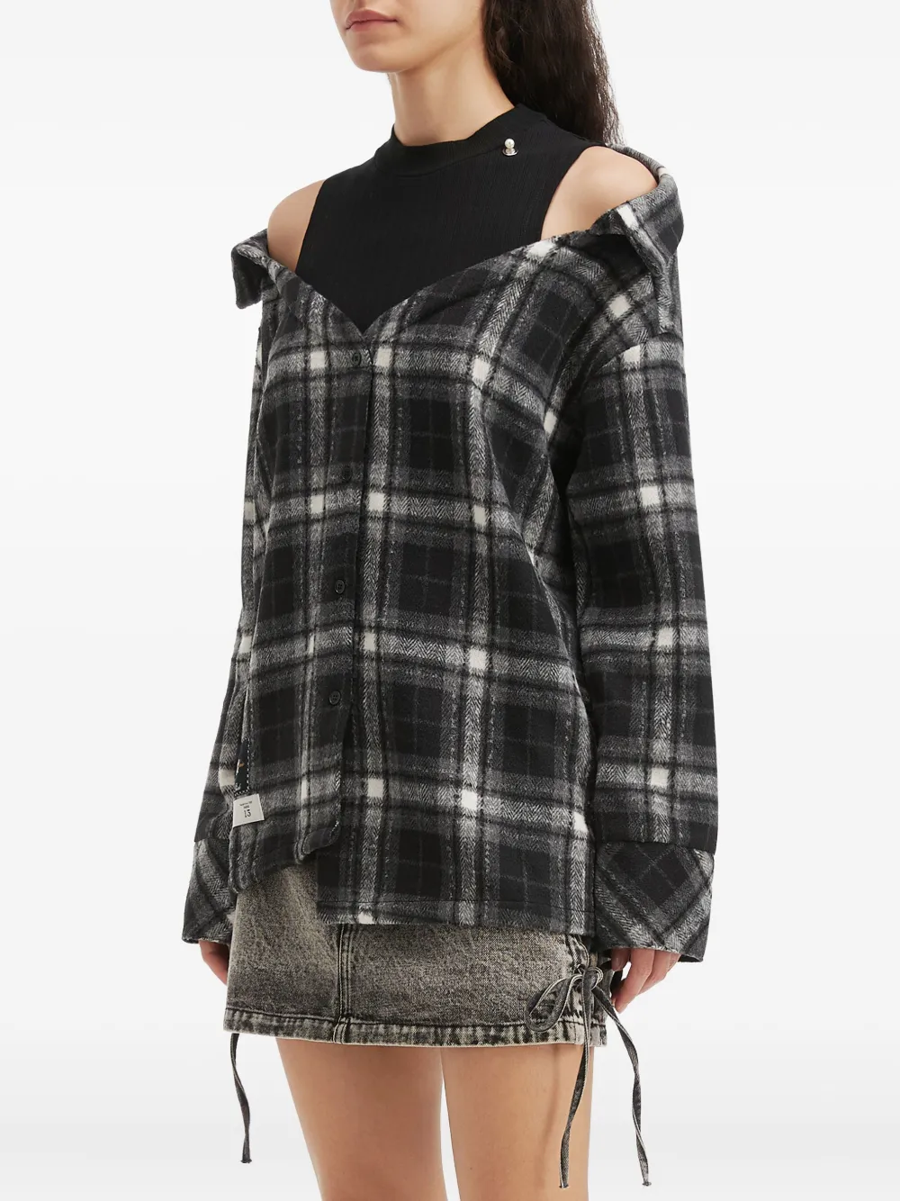 Musium Div. Plaid Button Shirt In Black