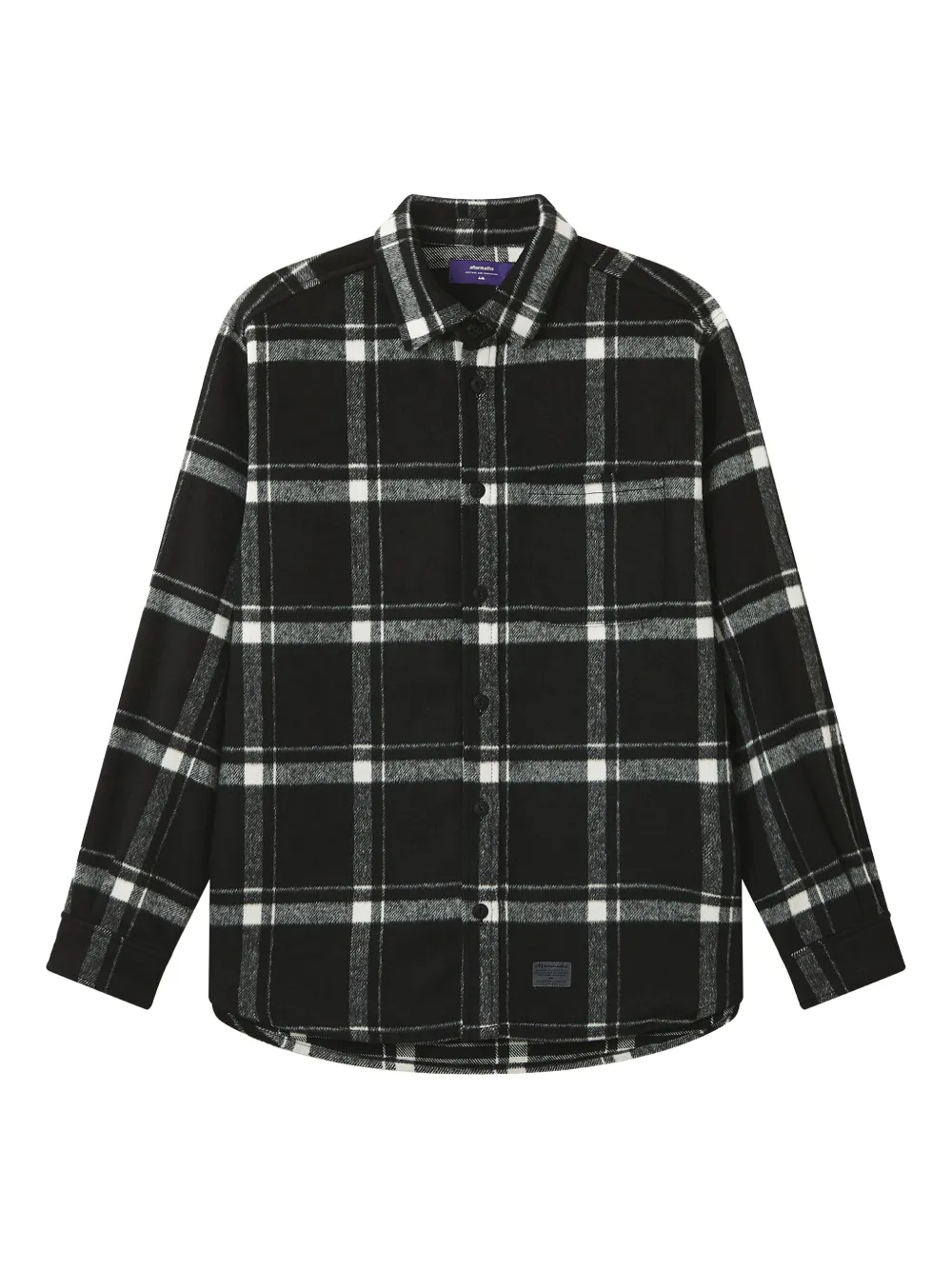aftermaths check-pattern pocket shirt | Black | Image 1