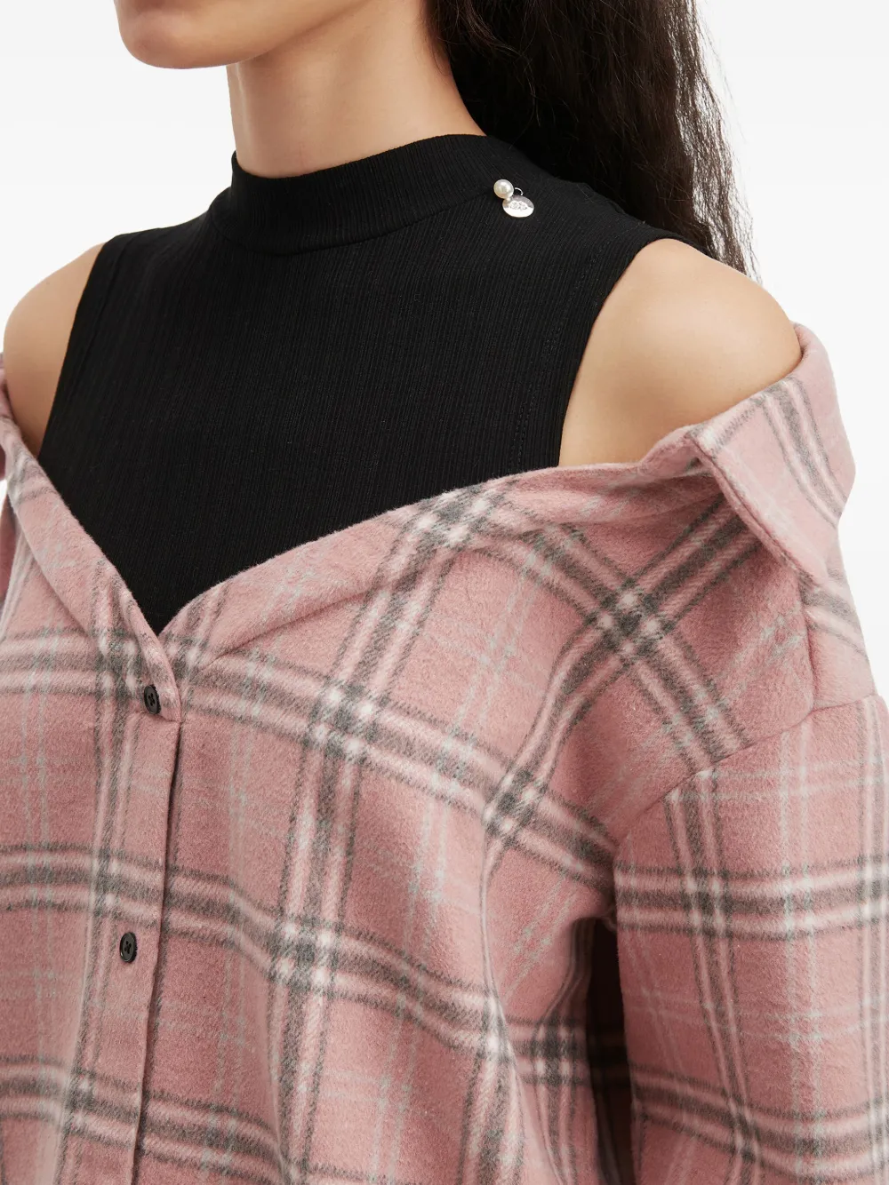 Musium Div. Plaid-pattern Shirt In Pink