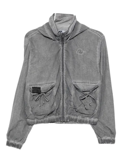 izzue bow-embellished hooded jacket