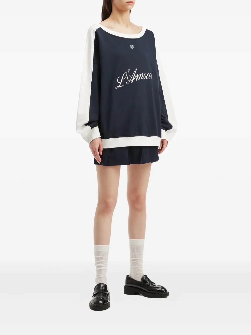 B+ab embroidered skirt set - Blauw