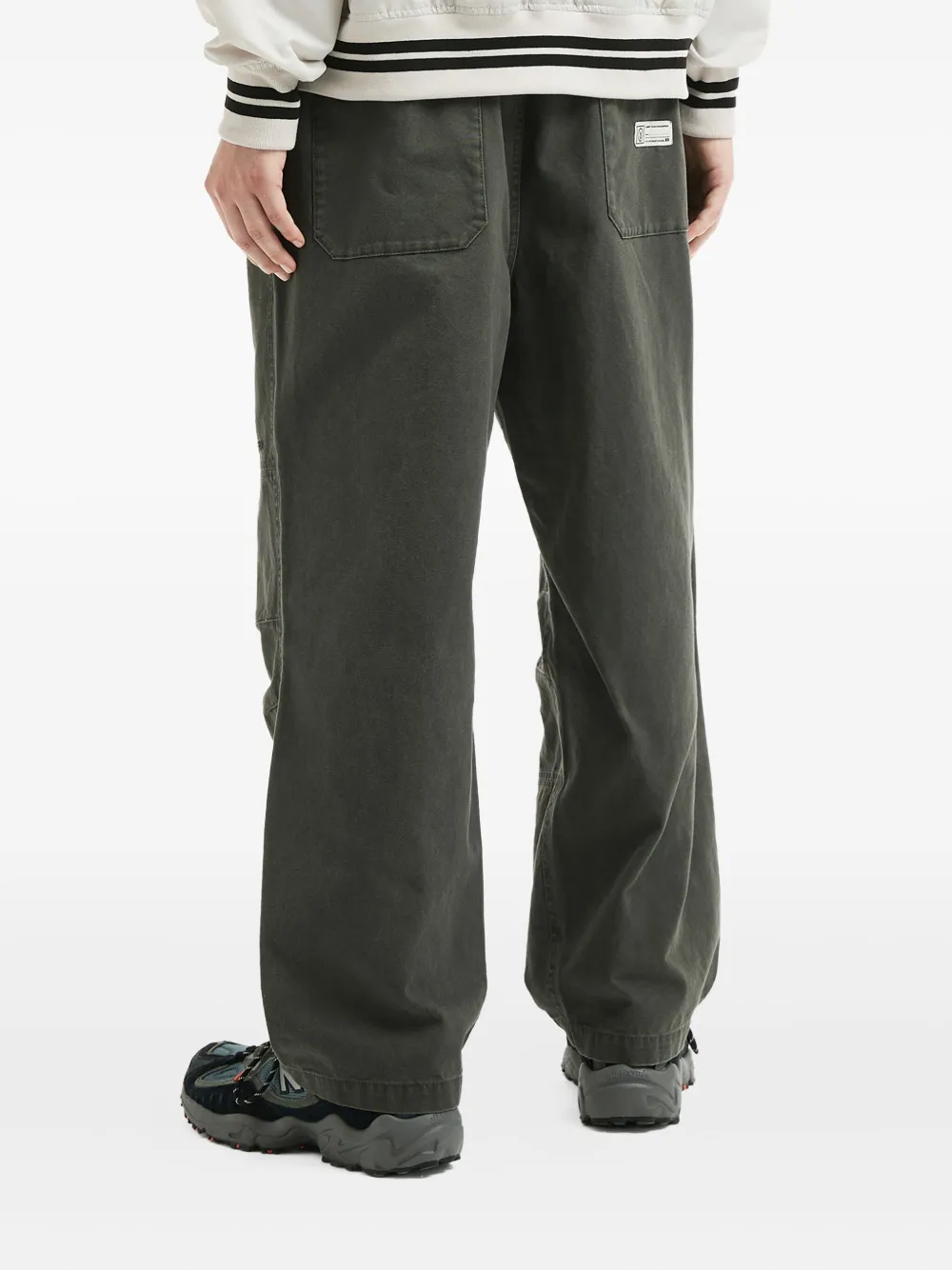 Fingercroxx Embroidered Logo Trousers In Gray