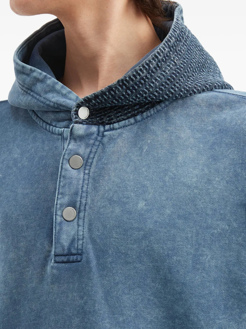 Musium Div. Hoodie met patchwork Blauw