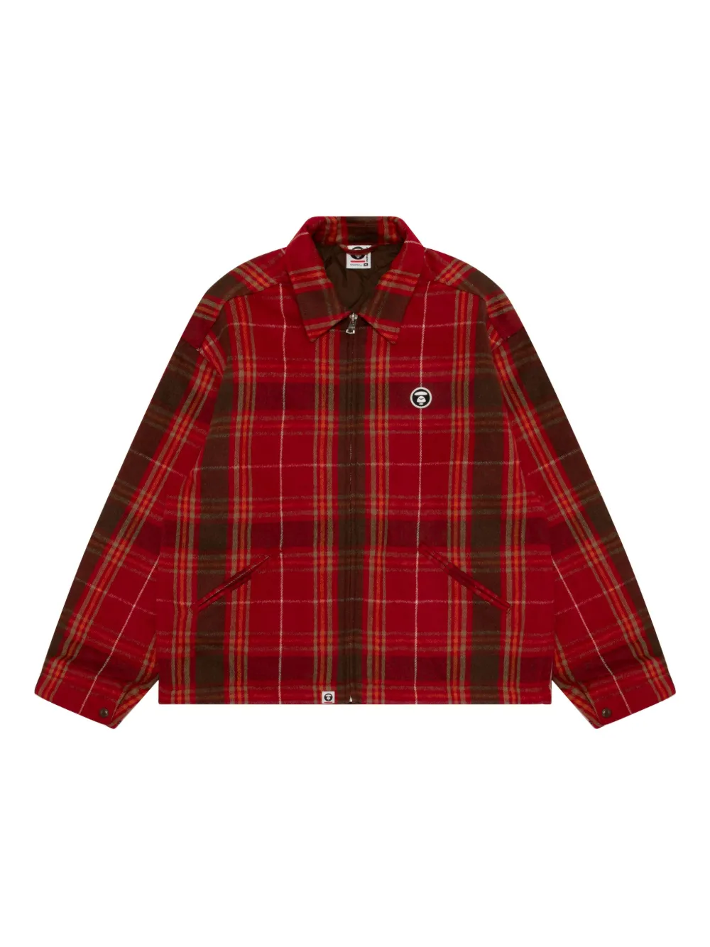 AAPE BY *A BATHING APE® chamarra a cuadros con cierre | rojo | Image 1