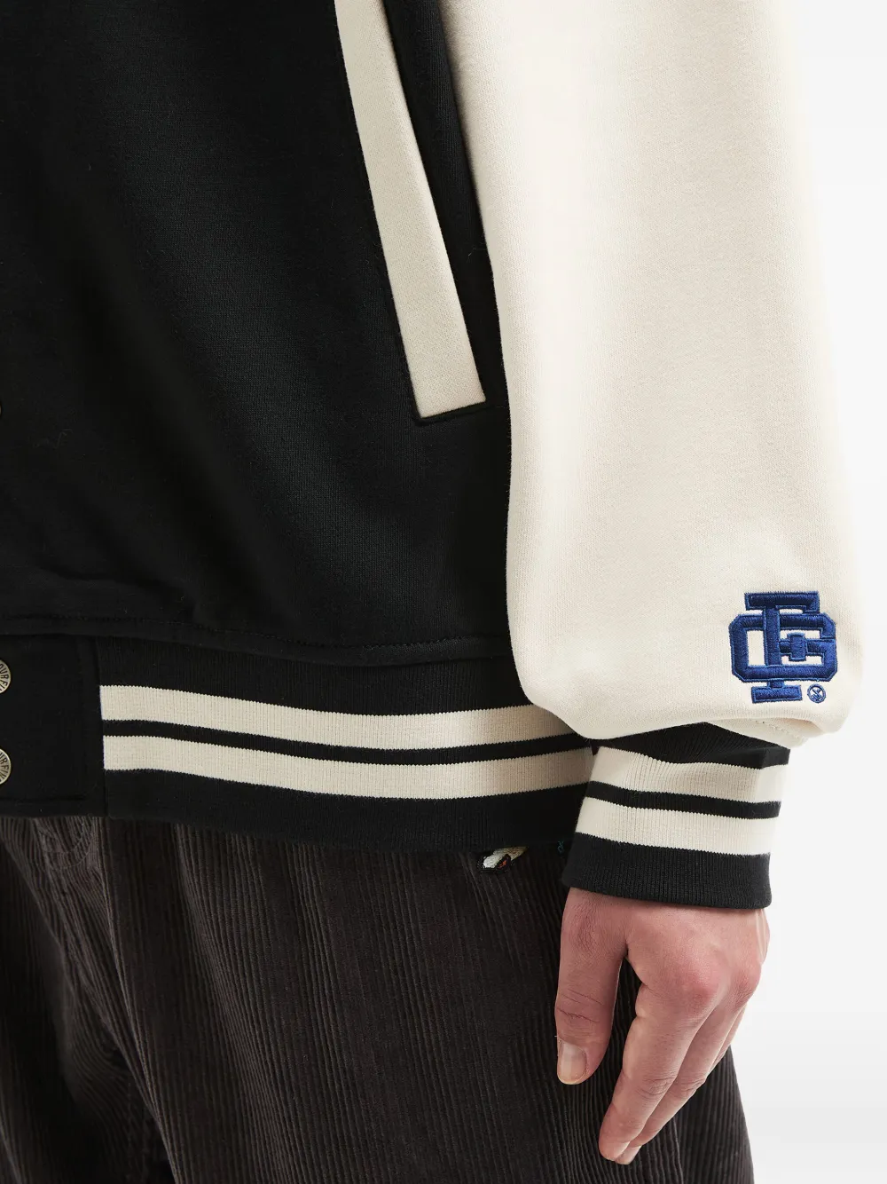 Fingercroxx Appliqué Striped Jacket In Black