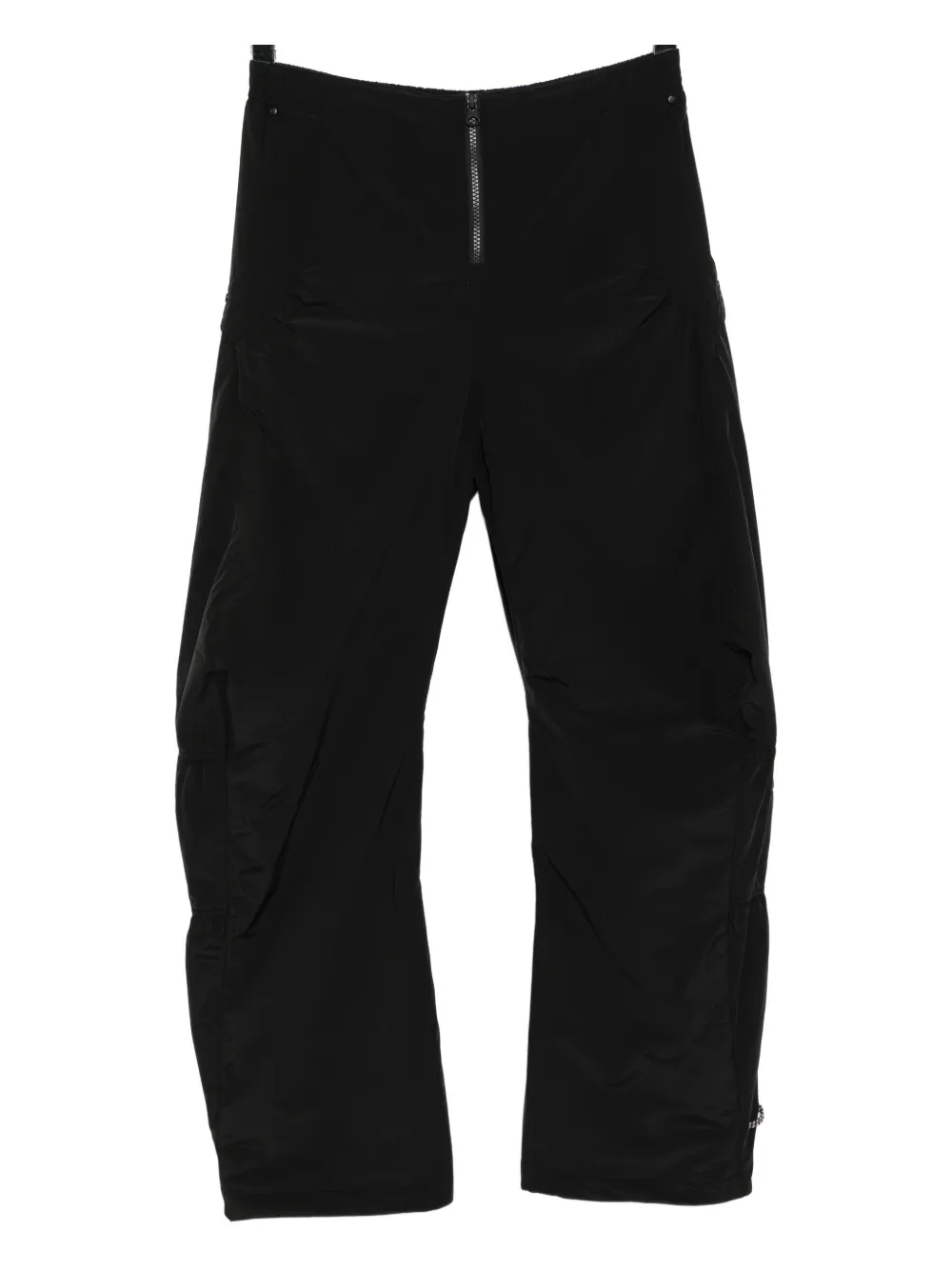 Low Classic Shirring Padded Trousers In Black