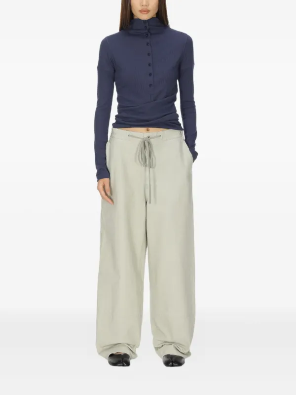 Low Classic Button Up Wrap T-shirt ハイネック Low Classic Button Wrap t-shirt | Blue | FARFETCH