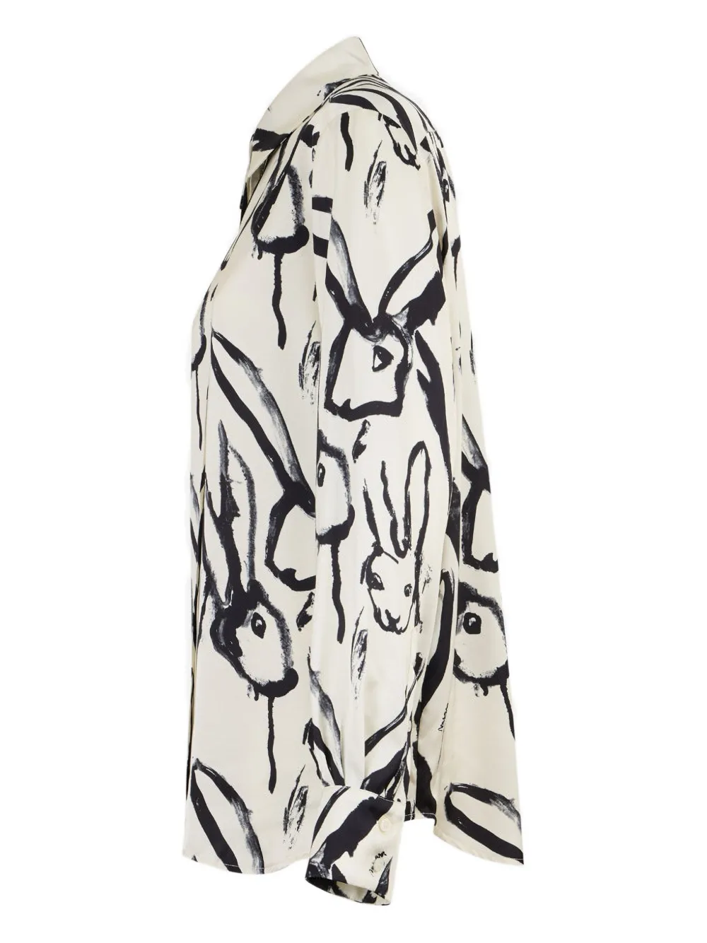 MSGM rabbit-print long-sleeve shirt - Wit