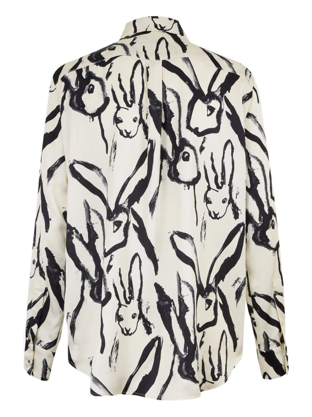 Msgm Rabbit-print Long-sleeve Shirt In Multi