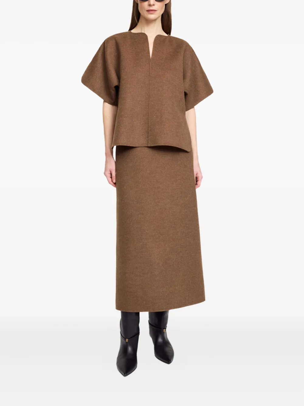 By Malene Birger Palomie rok met split - Bruin