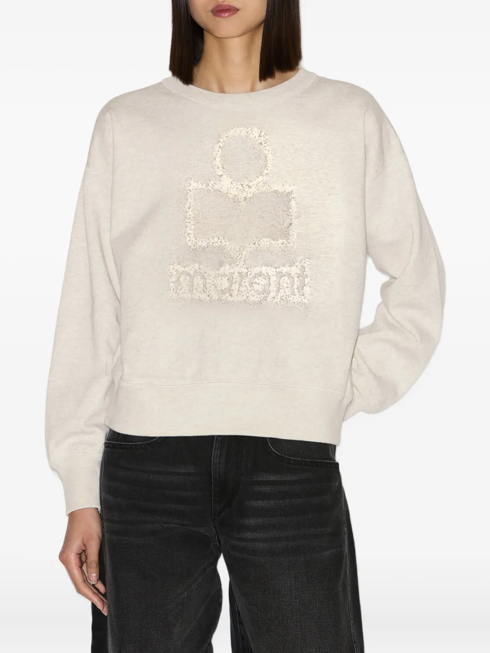 Isabel Marant Étoile Mobyili Logo-printed Sweatshirt In Neutral