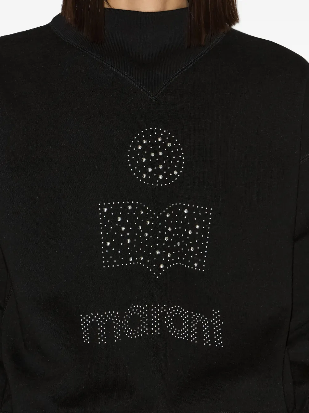 Isabel Marant Étoile Moby Studded-logo Sweatshirt In Black
