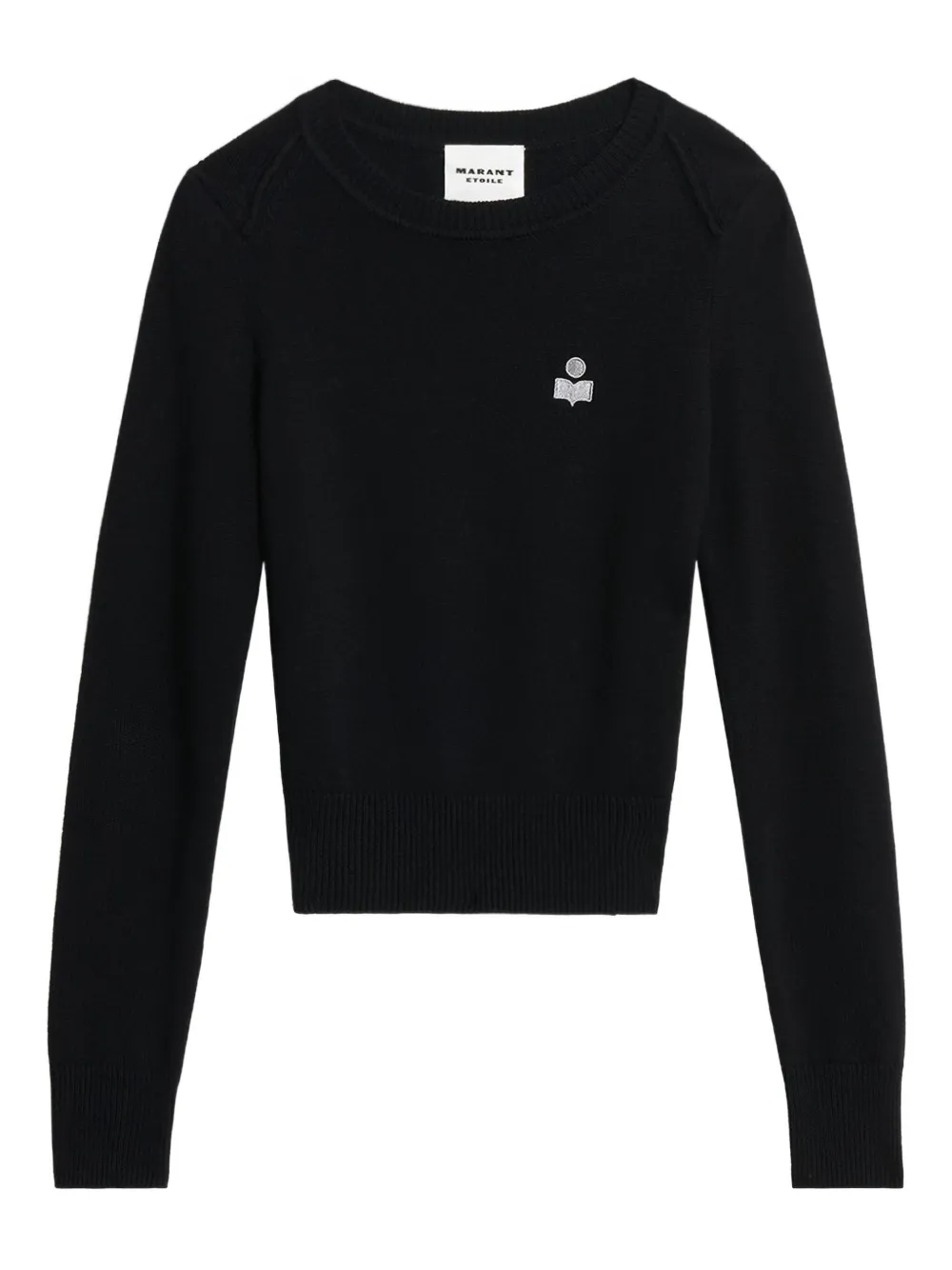Isabel Marant Étoile Abelle Gathered-sleeves Embroidered-logo Sweater In Black