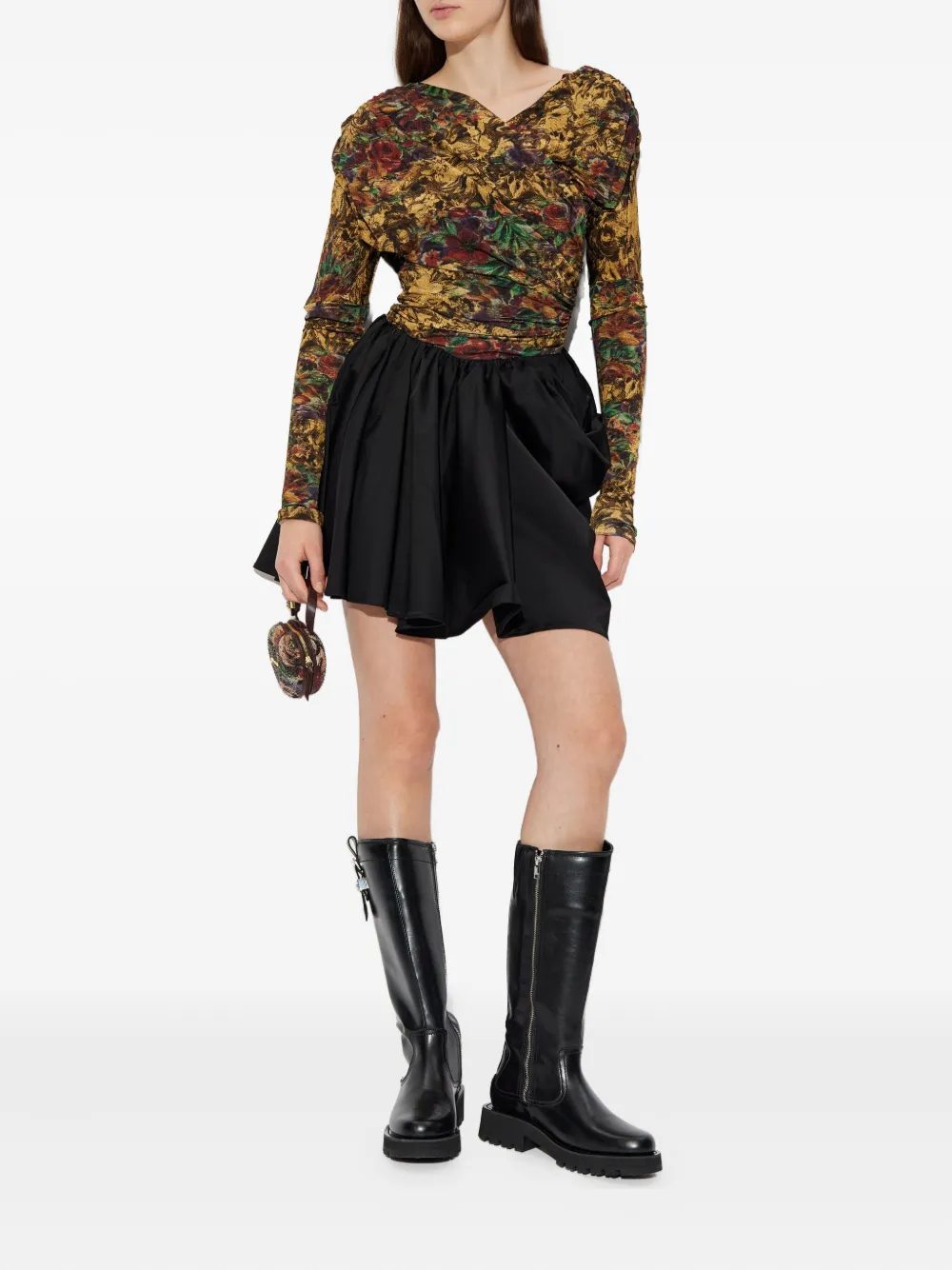 GANNI floral long-sleeve top - Beige
